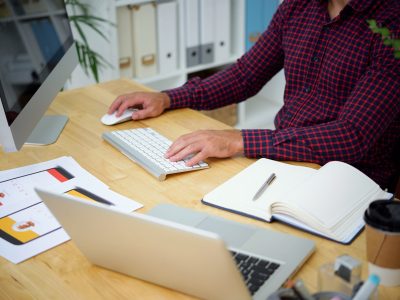 Project manager working on new mobile application